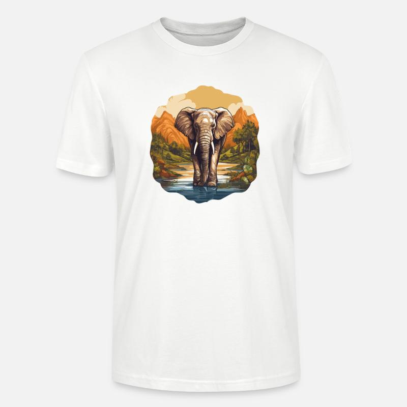 Éléphant Éléphant - T-shirt bio CRAFTER Stanley Stella Unisexe - blanc