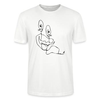 Schleimig - Stanley/Stella Unisex Bio-T-Shirt CRAFTER - Weiß - Vorne - Alina (178cm) & Michal (187cm)