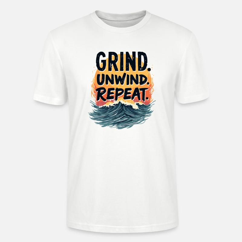 TRAVAILLER DUR, S’AMUSER DUR - T-shirt bio CRAFTER Stanley Stella Unisexe - blanc