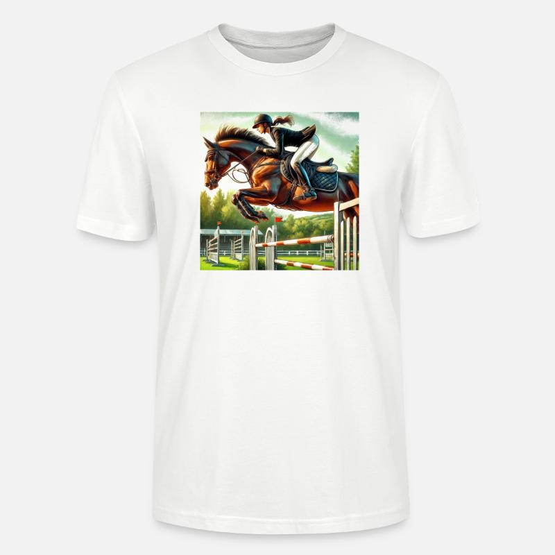Cavalier de saut d’obstacles - T-shirt bio CRAFTER Stanley Stella Unisexe - blanc