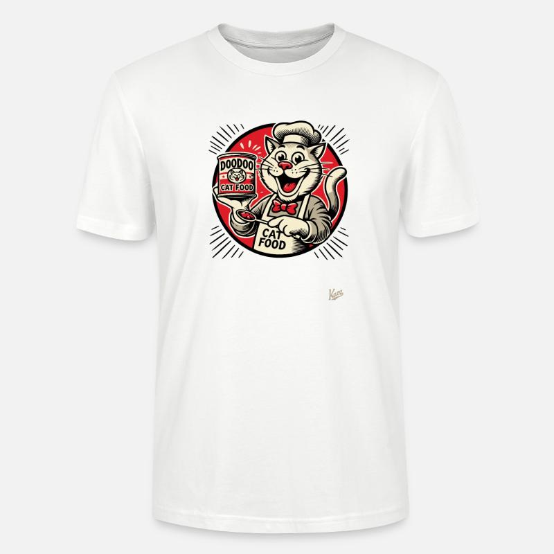 lecker DooDoo Katzenfutter mit Koch-Katze - Stanley/Stella Unisex Bio-T-Shirt CRAFTER - Weiß