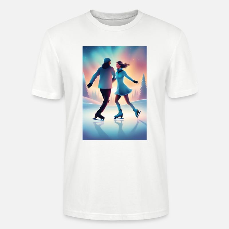 Süßes Eislaufpaar - Stanley/Stella Unisex Bio-T-Shirt CRAFTER - Weiß