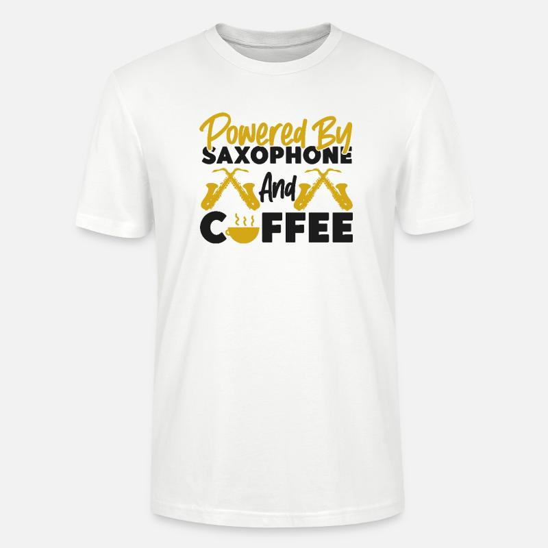 Saxophone Café Propulsé par - T-shirt bio CRAFTER Stanley Stella Unisexe - blanc