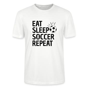 Fußball Spruch Fußballverein Fußballer - Stanley/Stella Unisex Bio-T-Shirt CRAFTER - Weiß - Vorne - Alina (178cm) & Michal (187cm)