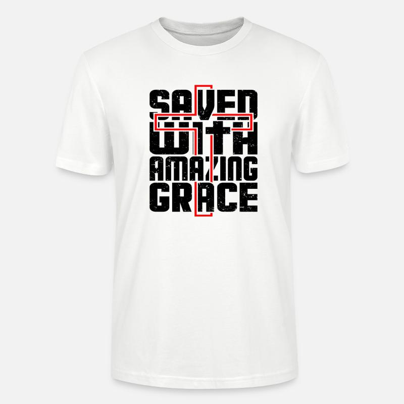 Saved with amazing grace - Stanley/Stella Unisex Bio-T-Shirt CRAFTER - Weiß