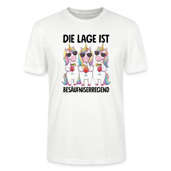 Die Lage Ist Besäufniserregend - Stanley/Stella Unisex Bio-T-Shirt CRAFTER - Weiß - Vorne - Alina (178cm) & Michal (187cm)