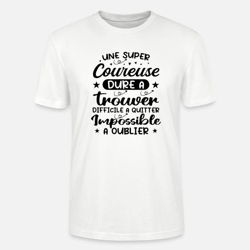 Une Super Coureuse - Cadeau coureuse - T-shirt bio CRAFTER Stanley Stella Unisexe - blanc