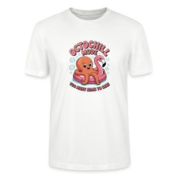 Octochill , süßes Oktopus Design - Stanley/Stella Unisex Bio-T-Shirt CRAFTER - Weiß - Vorne - Alina (178cm) & Michal (187cm)