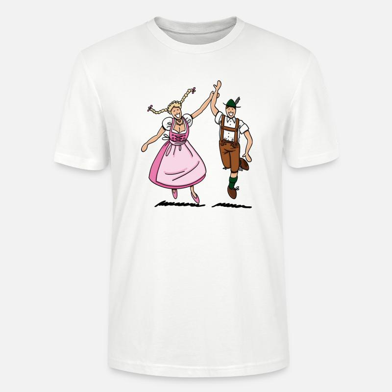 Paire dans Dirndl et culotte - T-shirt bio CRAFTER Stanley Stella Unisexe - blanc