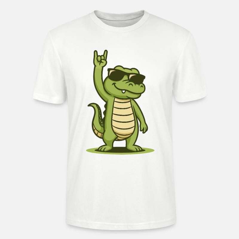 Rock’n’Roll Krokobaby - Stanley/Stella Unisex Bio-T-Shirt CRAFTER - Weiß