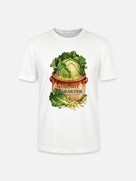 Kohl mit Charakter - Fermentation Design - Stanley/Stella Unisex Bio-T-Shirt CRAFTER - Weiß