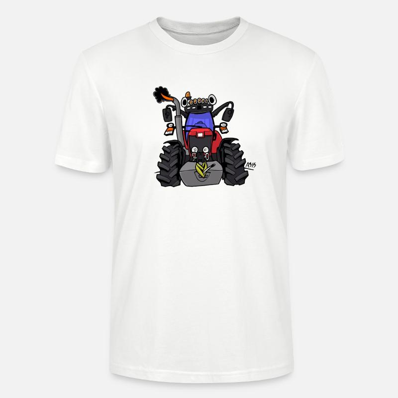 0152 Roter Traktor - Stanley/Stella Unisex Bio-T-Shirt CRAFTER - Weiß