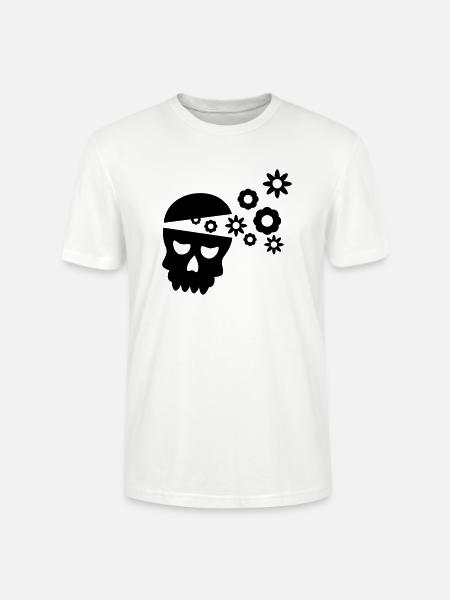 Schädel mit Blumen - Stanley/Stella Unisex Bio-T-Shirt CRAFTER - Weiß