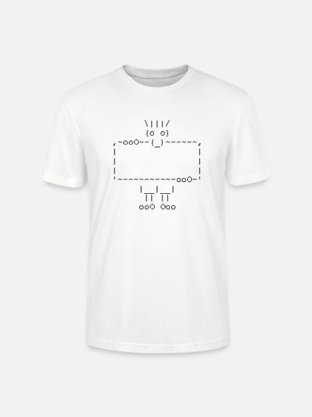 ascii art: troll + your text - Stanley/Stella CRAFTER Unisex Organic T-Shirt - white