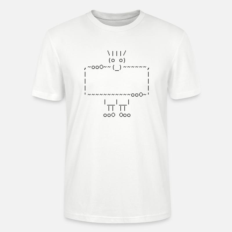 ascii art: troll + your text - T-shirt bio CRAFTER Stanley Stella Unisexe - blanc