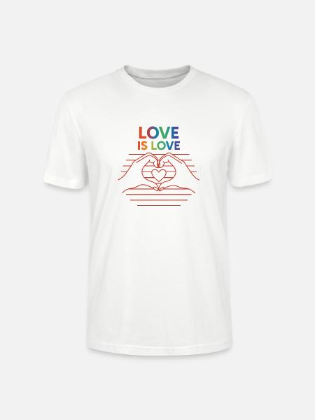 Love is Love – Pride Design mit Herz und Händen - Stanley/Stella Unisex Bio-T-Shirt CRAFTER - Weiß