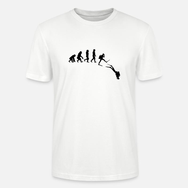 Idée cadeau plongée plongée évolution - T-shirt bio CRAFTER Stanley Stella Unisexe - blanc