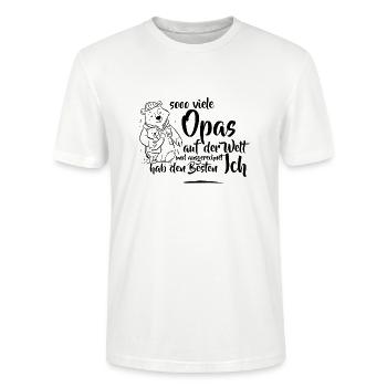 So viele Opas auf der Welt Opa Geschenk - Stanley/Stella Unisex Bio-T-Shirt CRAFTER - Weiß - Vorne - Alina (178cm) & Michal (187cm)