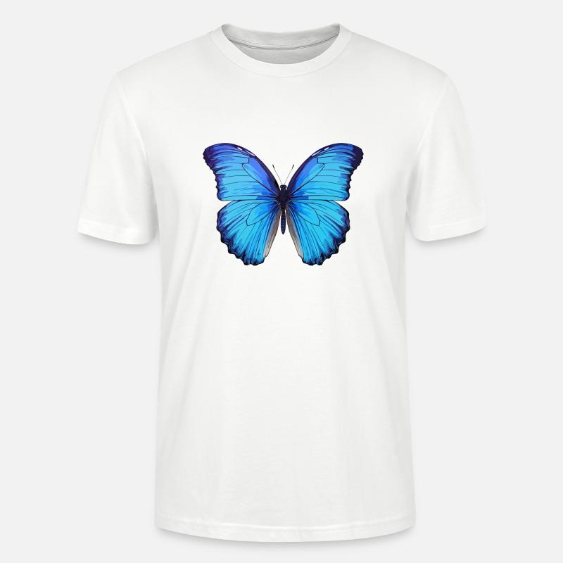Blauer Morpho-Schmetterling - Stanley/Stella Unisex Bio-T-Shirt CRAFTER - Weiß