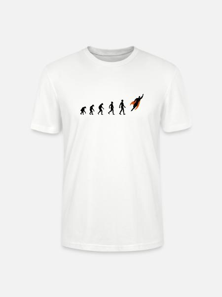 Evolution, super, held, Superhelden, darwin, - Stanley/Stella Unisex Bio-T-Shirt CRAFTER - Weiß