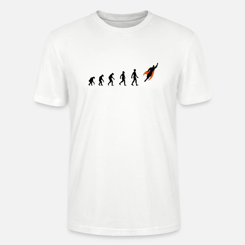 Evolution, super, held, Superhelden, darwin, - Stanley/Stella Unisex Bio-T-Shirt CRAFTER - Weiß