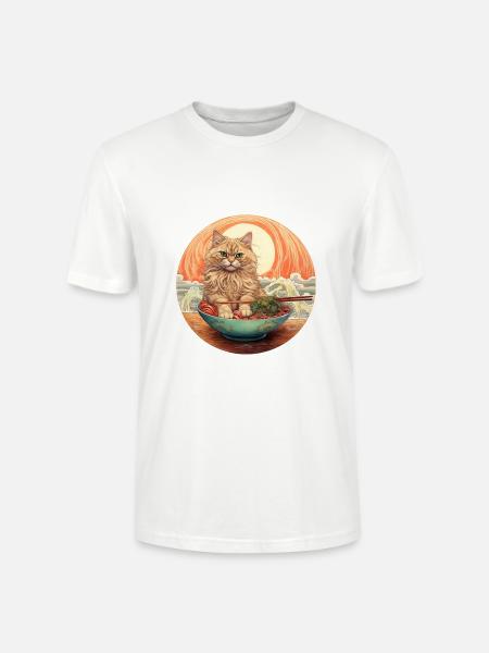 Noodle Cat - Stanley/Stella CRAFTER Unisex Organic T-Shirt - white