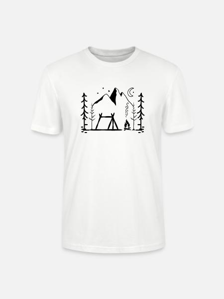 Camping at the campfire - Stanley/Stella CRAFTER Unisex Organic T-Shirt - white