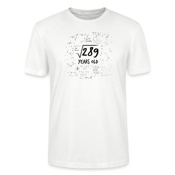 17. Geburtstag Wurzel aus 289 Mathematik Nerd - Stanley/Stella Unisex Bio-T-Shirt CRAFTER - Weiß - Vorne - Alina (178cm) & Michal (187cm)