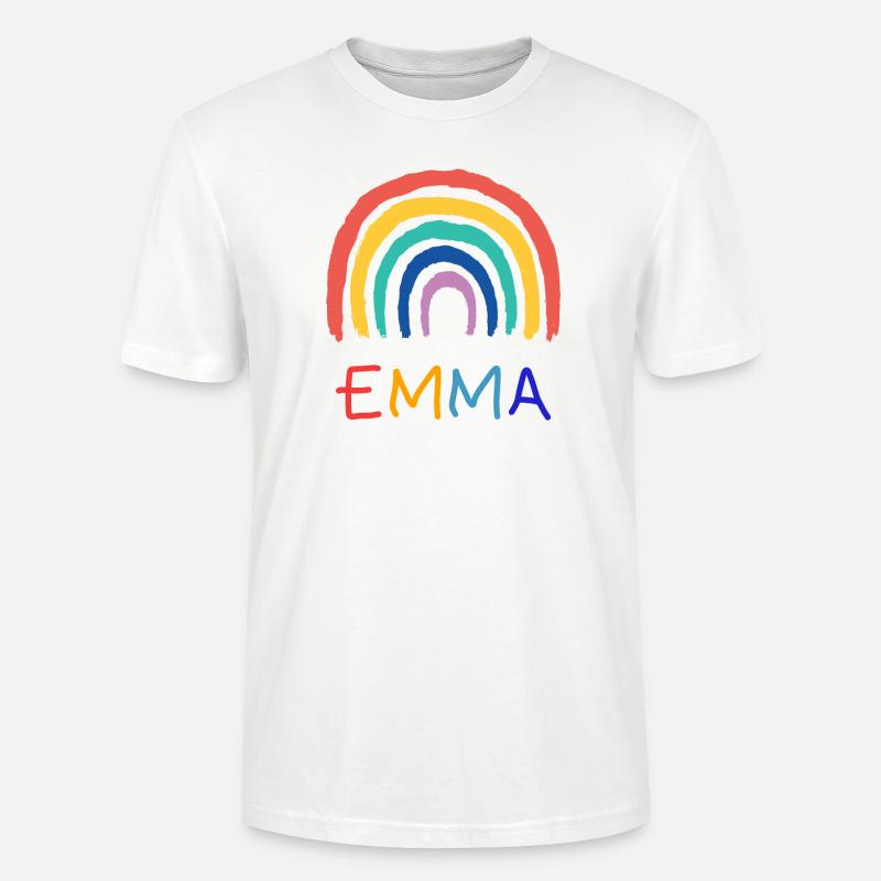 Emma Mädchen Name Kinder Regenbogen - Stanley/Stella Unisex Bio-T-Shirt CRAFTER - Weiß