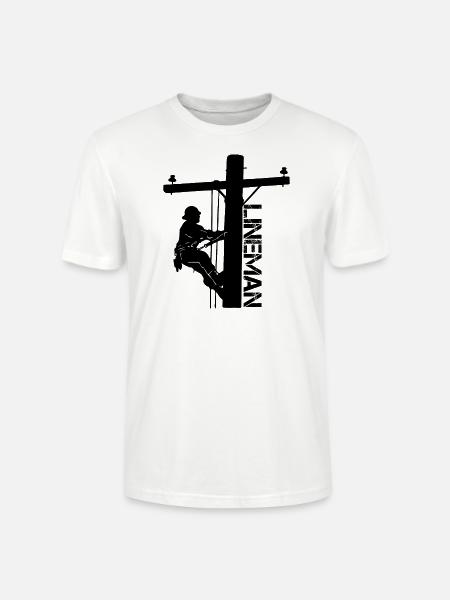 Lineman - Stanley/Stella CRAFTER Unisex Organic T-Shirt - white
