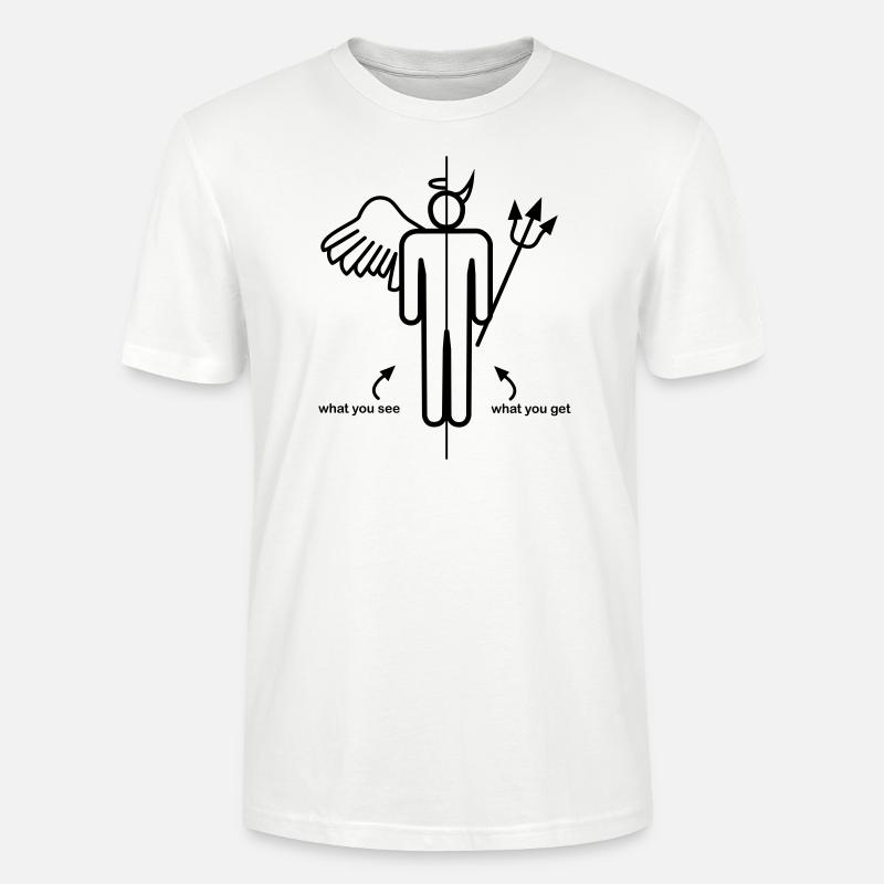 Engel Teufel Strichmännchen - Stanley/Stella Unisex Bio-T-Shirt CRAFTER - Weiß