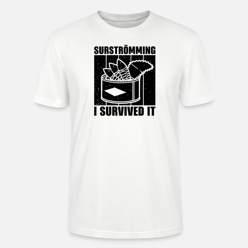 Surströmming J’y ai survécu Kotzfisch Gift - T-shirt bio CRAFTER Stanley Stella Unisexe - blanc
