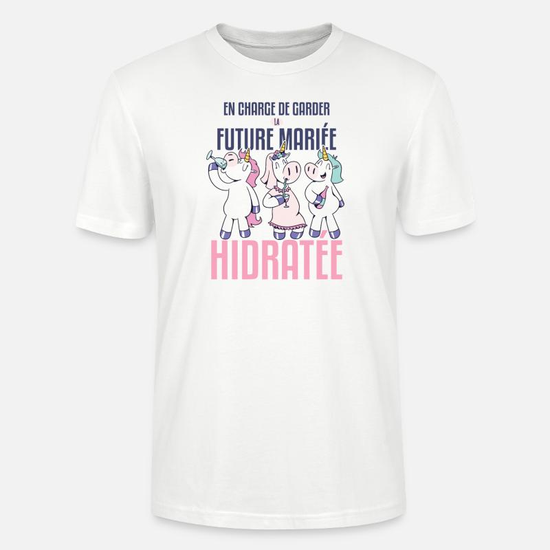 future mariée hydratée, humour EVJF - T-shirt bio CRAFTER Stanley Stella Unisexe - blanc
