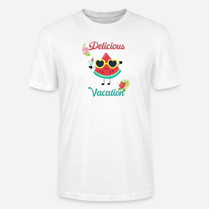Drôle de fruit pastèque délicieux plaisir de vacances - T-shirt bio CRAFTER Stanley Stella Unisexe - blanc
