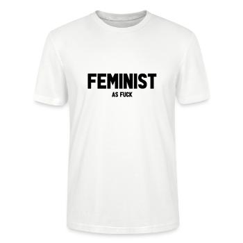 Feminist as fuck - Stanley/Stella CRAFTER Unisex Organic T-Shirt - white - Front - Alina (178cm) & Michal (187cm)