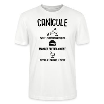 Canicule tshirt drôle humour rigolo été summer - T-shirt bio CRAFTER Stanley Stella Unisexe - blanc - Devant - Alina (178cm) & Michal (187cm)