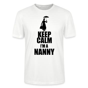 Keep calm I'm a nanny - Stanley/Stella CRAFTER Unisex Organic T-Shirt - white - Front - Alina (178cm) & Michal (187cm)