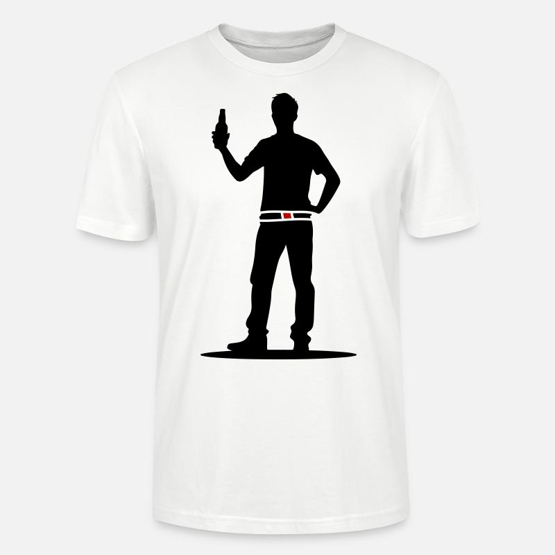 Drinking Bier Silhouette - Stanley/Stella Unisex Bio-T-Shirt CRAFTER - Weiß