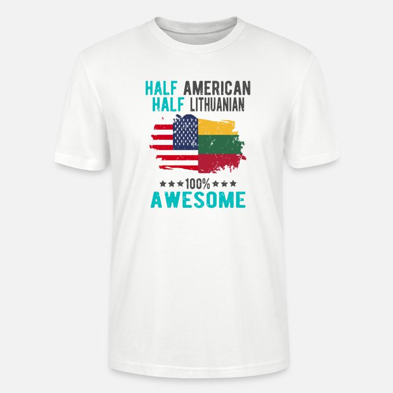 Halb Amerikaner Halb Litauer - Stanley/Stella Unisex Bio-T-Shirt CRAFTER - Weiß