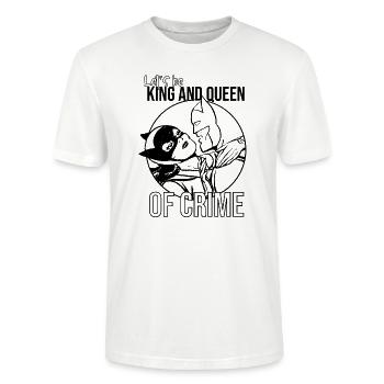 DC Comics Batman Batgirl King Queen of Crime - Stanley/Stella Unisex Bio-T-Shirt CRAFTER - Weiß - Vorne - Alina (178cm) & Michal (187cm)