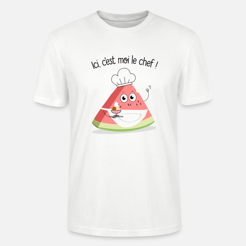 pasteque chef - T-shirt bio CRAFTER Stanley Stella Unisexe - blanc