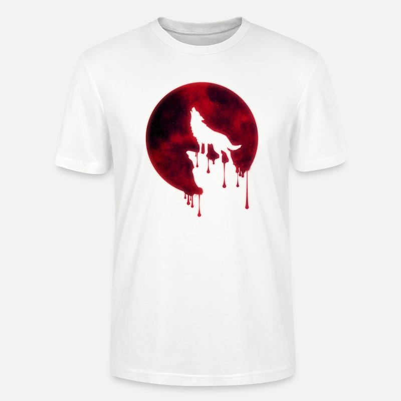 Blut Mond Heulender Wolf - Stanley/Stella Unisex Bio-T-Shirt CRAFTER - Weiß