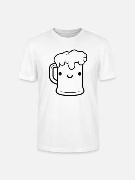Süßes Bier Gesicht Maßkrug - Stanley/Stella Unisex Bio-T-Shirt CRAFTER - Weiß