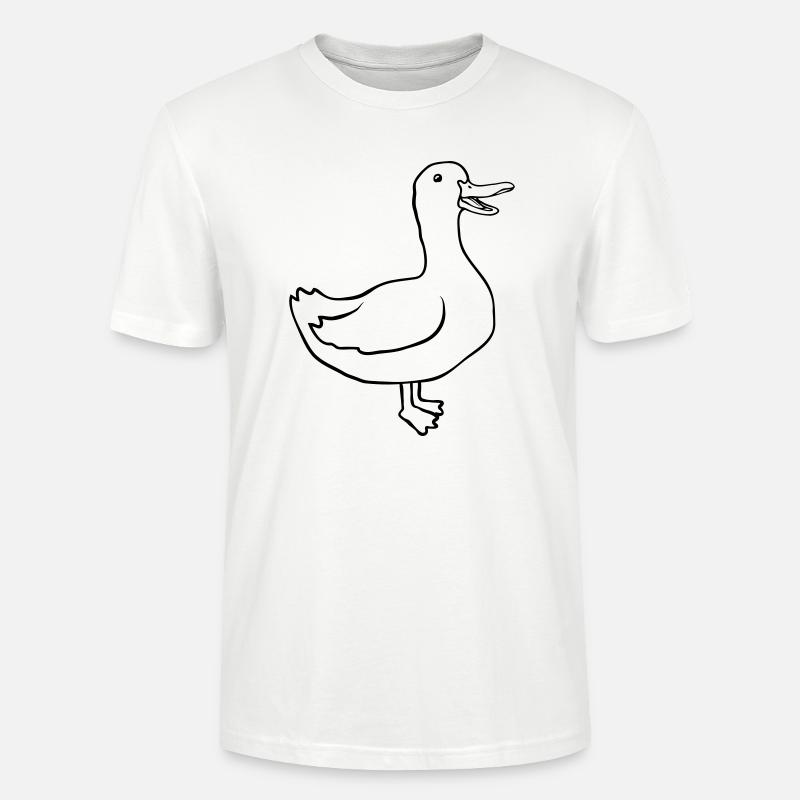 Concevez une oie heureuse mignonne - T-shirt bio CRAFTER Stanley Stella Unisexe - blanc