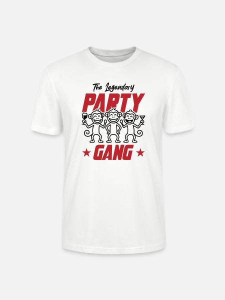 Party Gang Monkey Funny - Stanley/Stella CRAFTER Unisex Organic T-Shirt - white