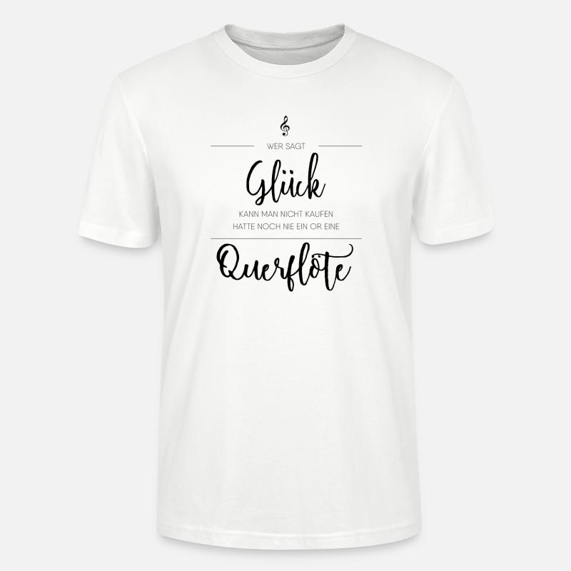 Querflöte Instrument Geschenk - Stanley/Stella Unisex Bio-T-Shirt CRAFTER - Weiß