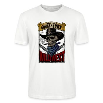 Geisterstadt – Wilder Westen - Stanley/Stella Unisex Bio-T-Shirt CRAFTER - Weiß - Vorne - Alina (178cm) & Michal (187cm)