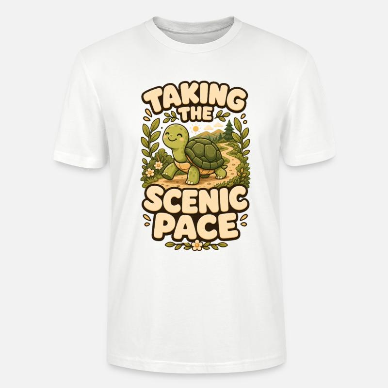 Taking The Scenic Pace Schildkröte - Stanley/Stella Unisex Bio-T-Shirt CRAFTER - Weiß