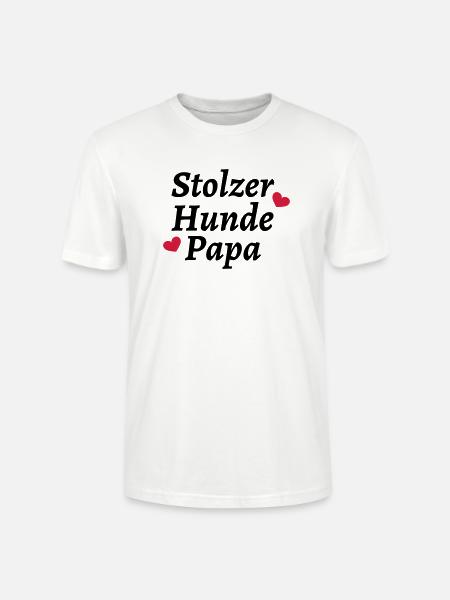 Stolzer Hunde Papa - Stanley/Stella Unisex Bio-T-Shirt CRAFTER - Weiß