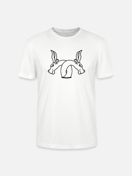2 heads team couple friends hole floor head big co - Stanley/Stella CRAFTER Unisex Organic T-Shirt - white